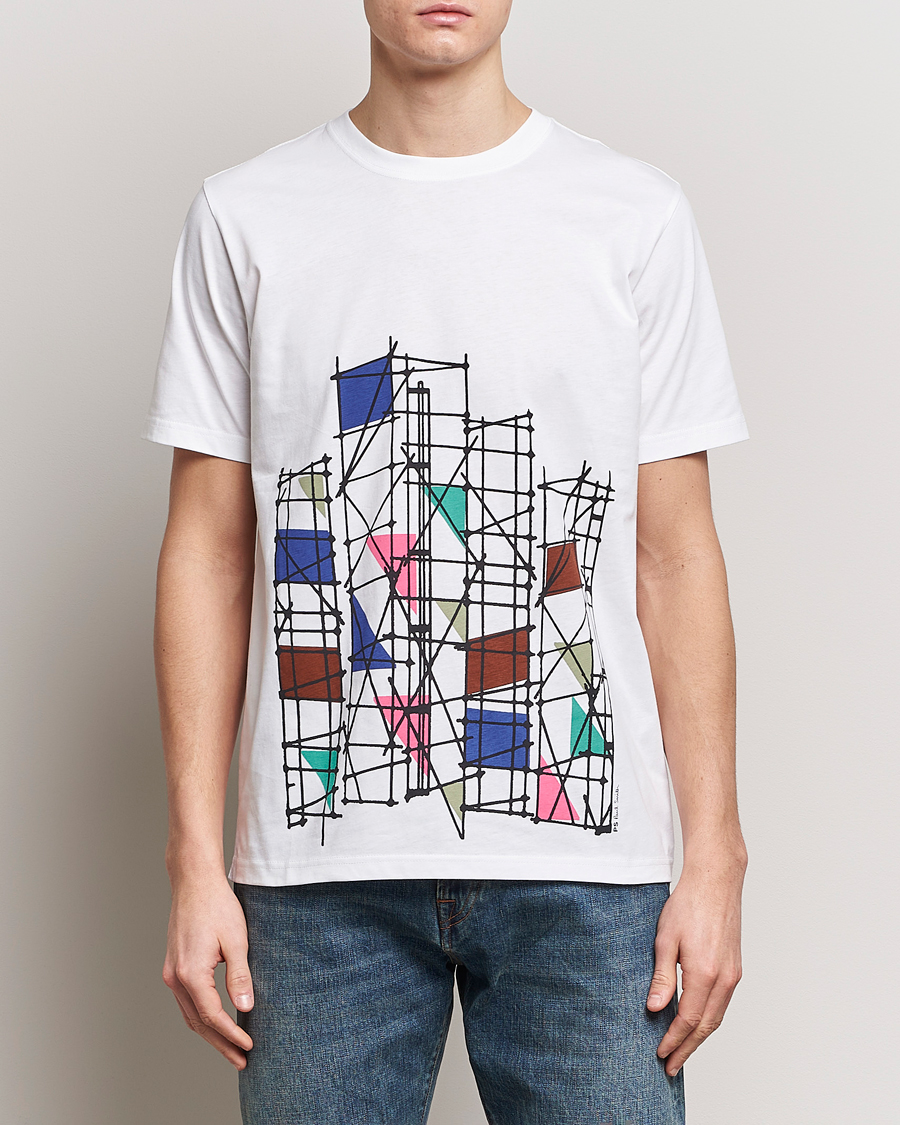 Herre | Tøj | PS Paul Smith | Organic Cotton Scaffold Crew Neck T-Shirt White