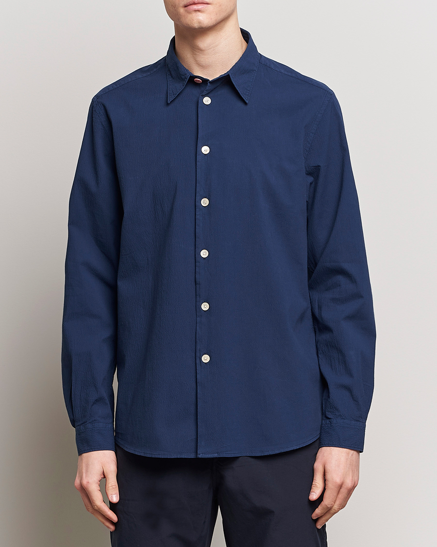 Herre |  | PS Paul Smith | Regular Fit Seersucker Shirt Navy