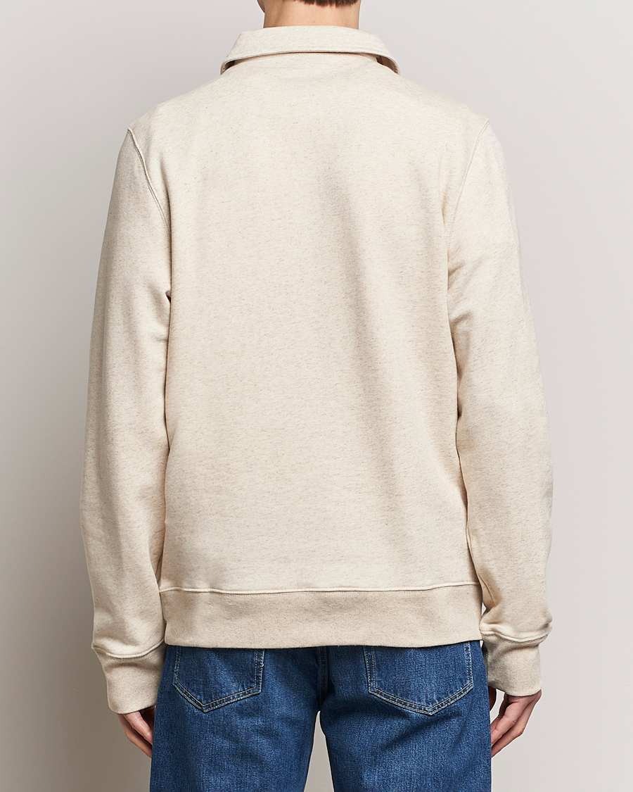 Herre | Trøjer | PS Paul Smith | Cotton/Linen Zebra Half Zip Off White