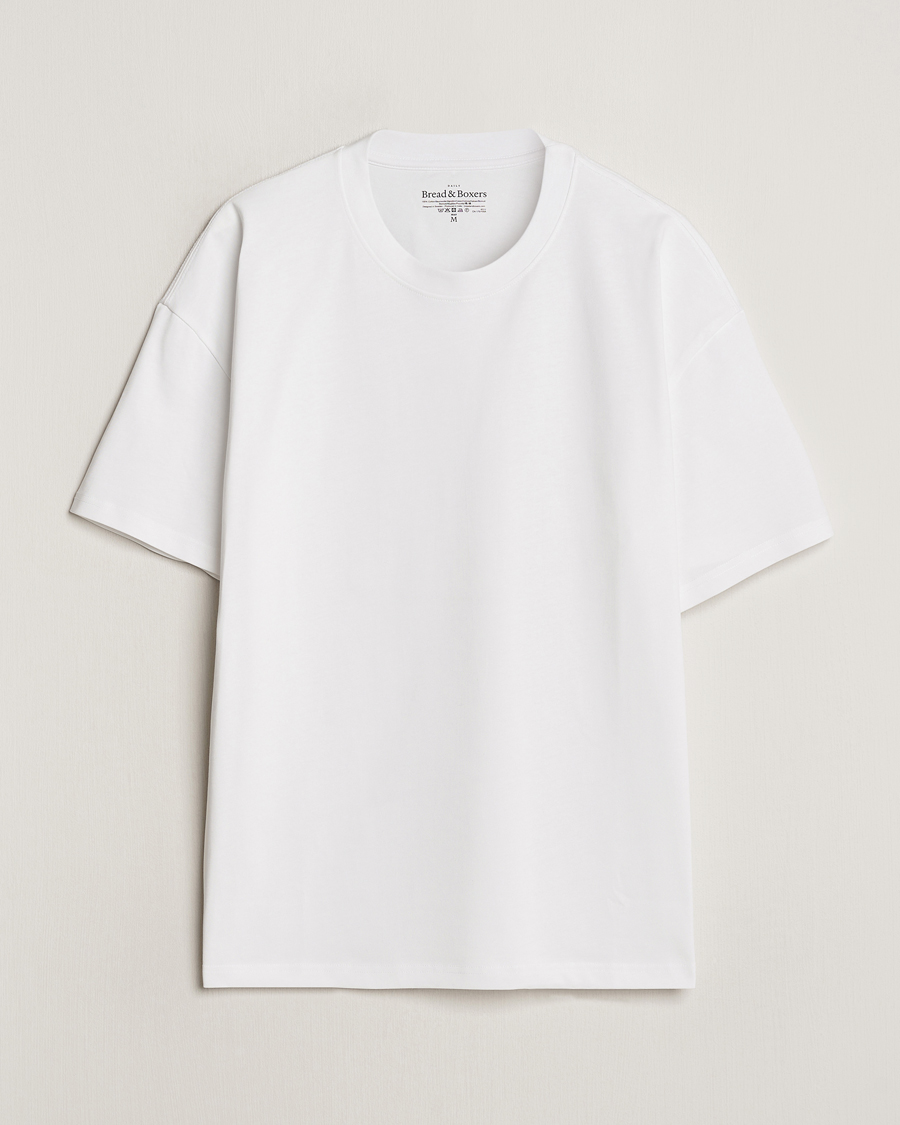 Herre | T-Shirts | Bread & Boxers | Textured Heavy Crew Neck T-Shirt White