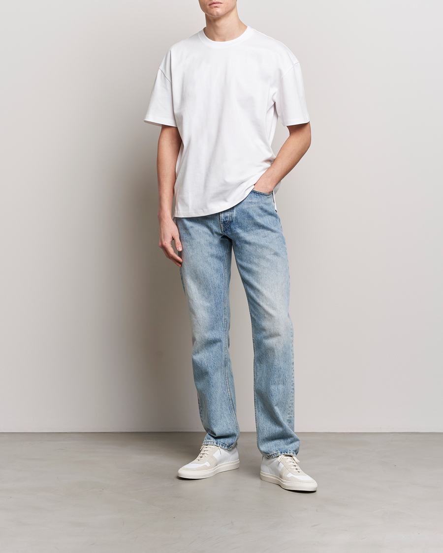 Herre | T-Shirts | Bread & Boxers | Textured Heavy Crew Neck T-Shirt White