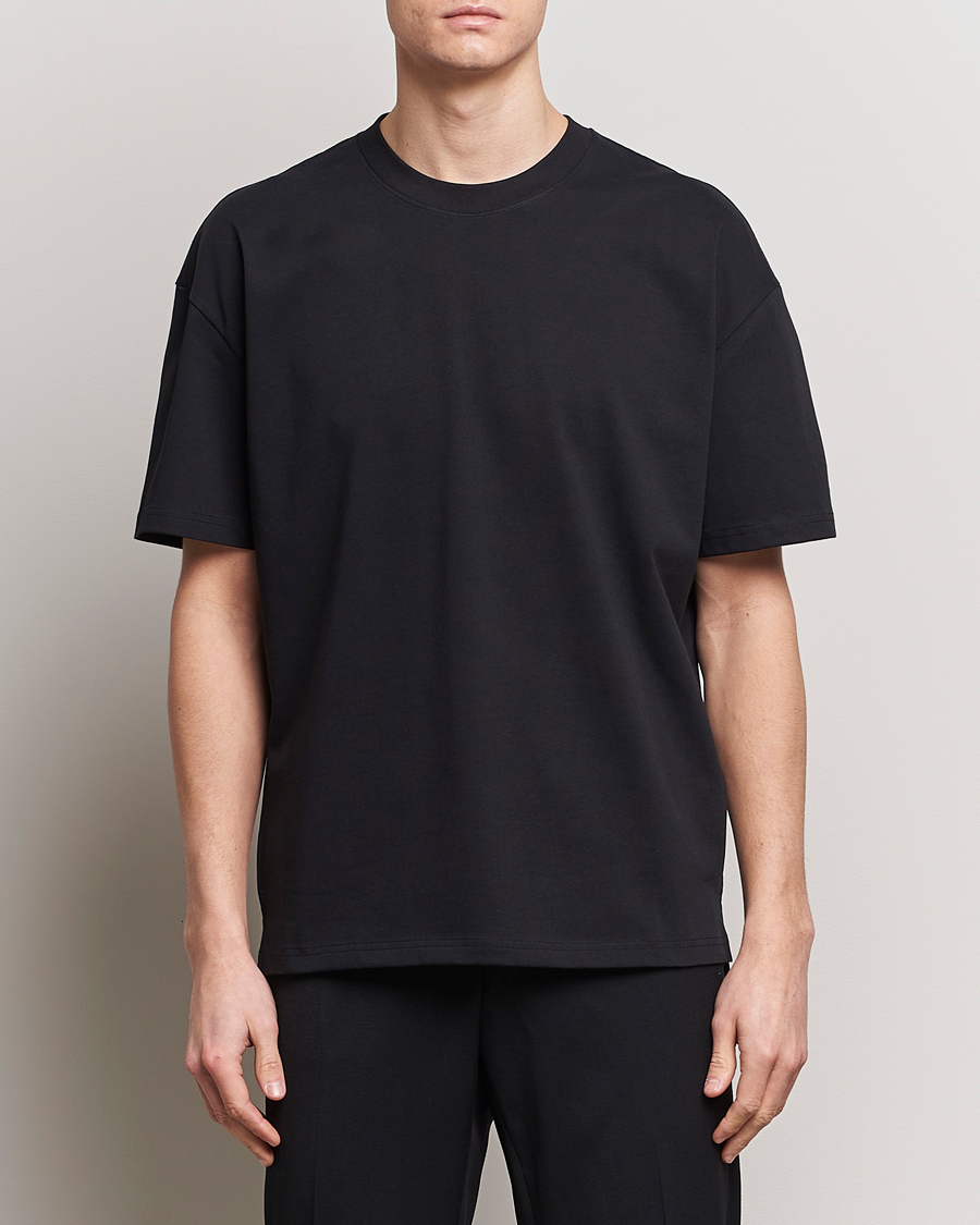 Herr |  | Bread & Boxers | Textured Heavy Crew Neck T-Shirt Black