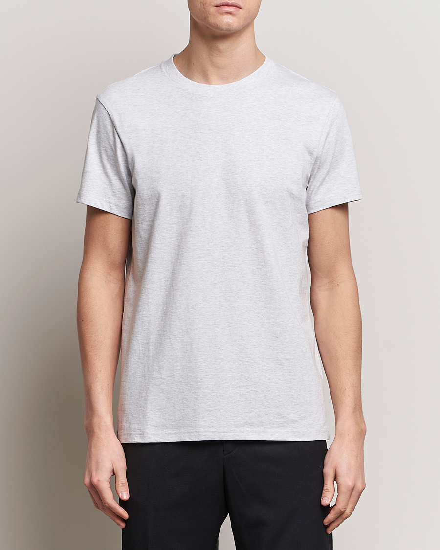 Herre |  | Bread & Boxers | Heavy Cotton Crew Neck T-Shirt Light Grey Melange