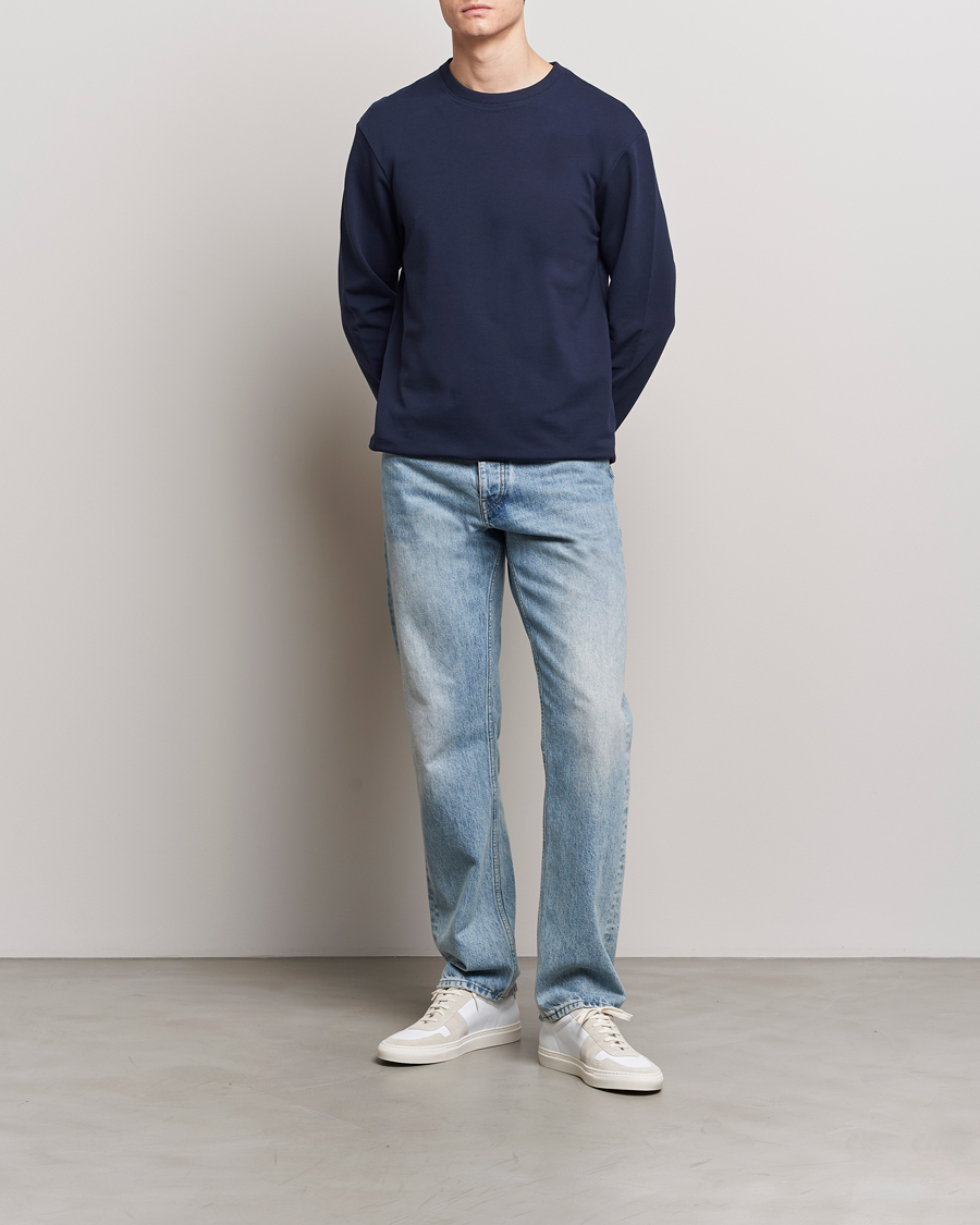 Herre |  | Bread & Boxers | Loungewear Crew Neck Sweatshirt Navy Blue