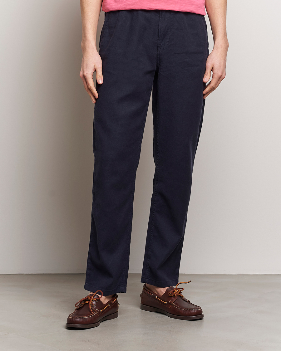 Herre | Bukser | Morris | Fenix Linen Slacks Blue