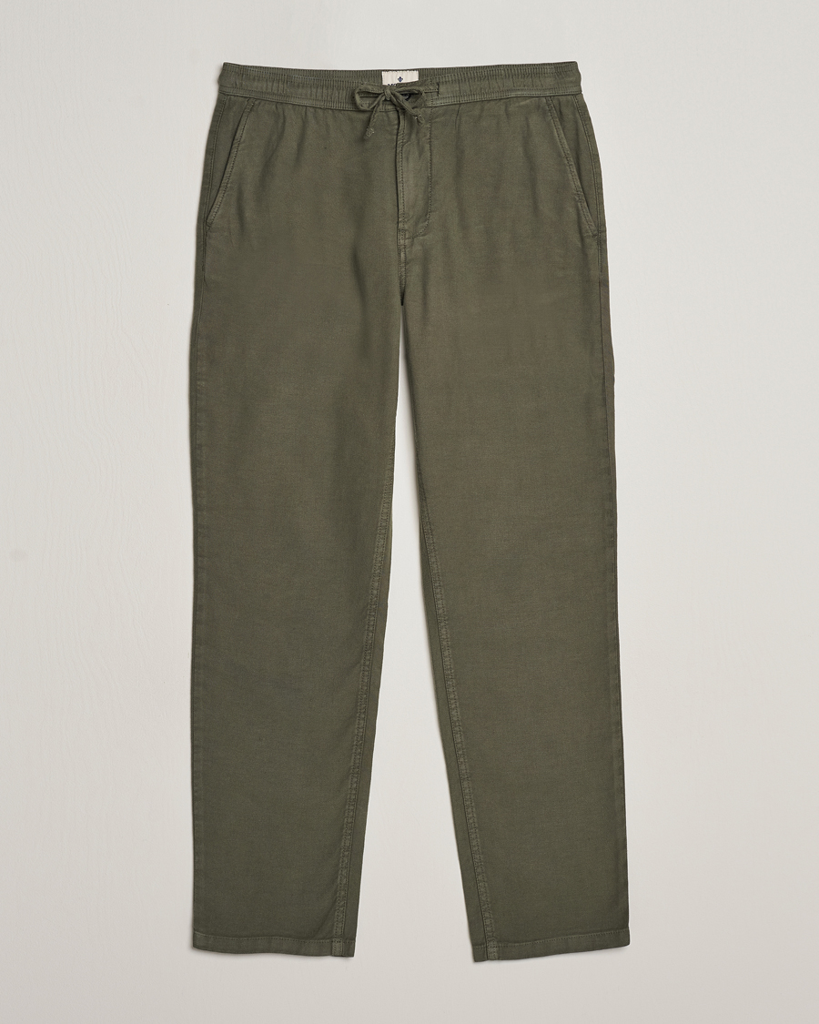 Herre | Bukser | Morris | Fenix Linen Slacks Olive