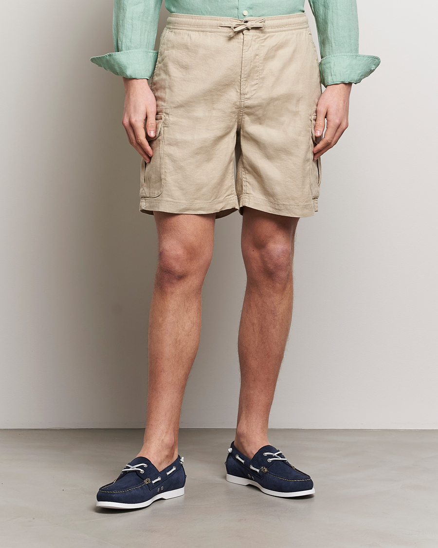 Herre | Cargoshorts | Morris | Cargo Linen Shorts Khaki