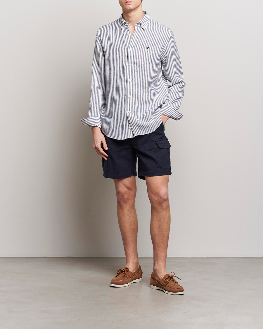 Herre | Shorts | Morris | Cargo Linen Shorts Blue