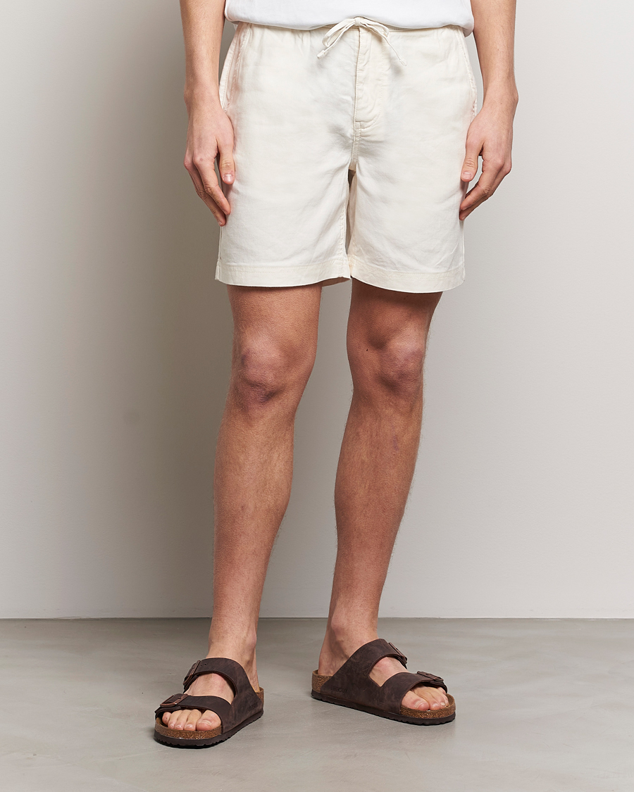 Herre | Nye produktbilleder | Morris | Fenix Linen Shorts Off White