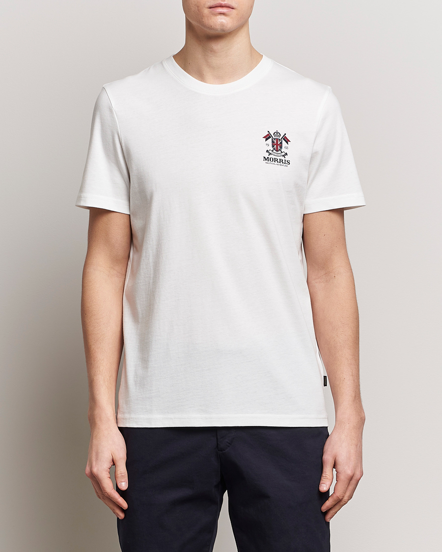 Herre | Kortærmede t-shirts | Morris | Crew Neck Cotton T-Shirt Off White
