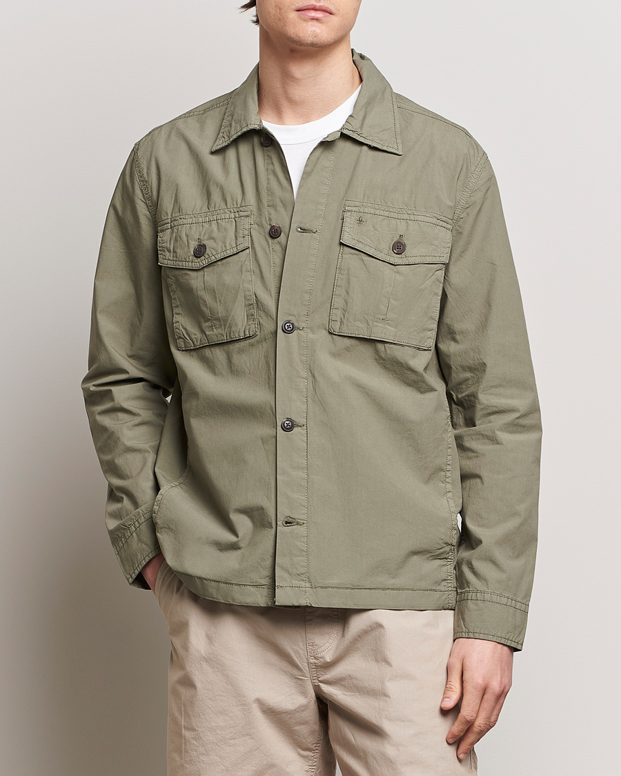 Herre | Jakker | Morris | Harrison Cotton Shirt Jacket Green