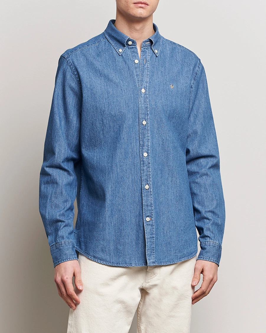 Herre | Tøj | Morris | Classic Fit Denim Shirt Blue