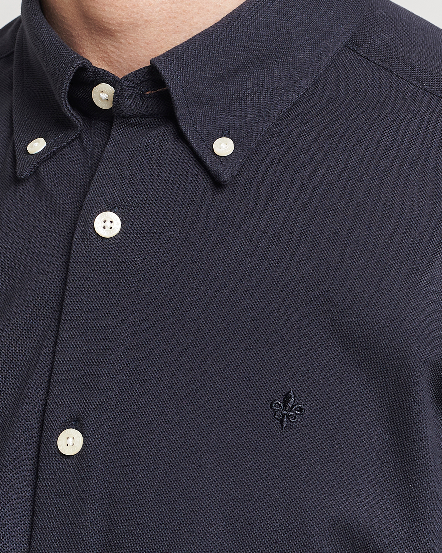 Herre | Skjorter | Morris | Eddie Slim Fit Pique Shirt Old Blue