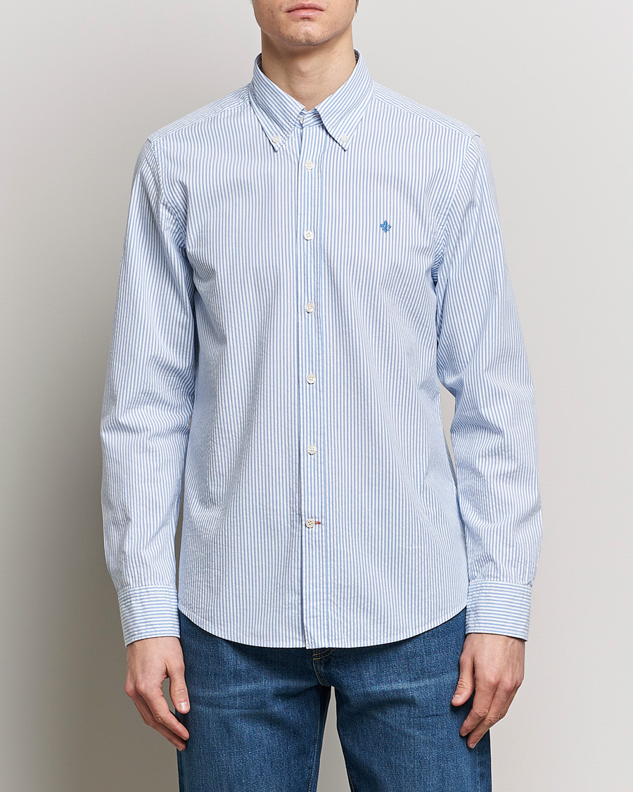 Herre | Casual | Morris | Slim Fit Seersucker Shirt Light Blue