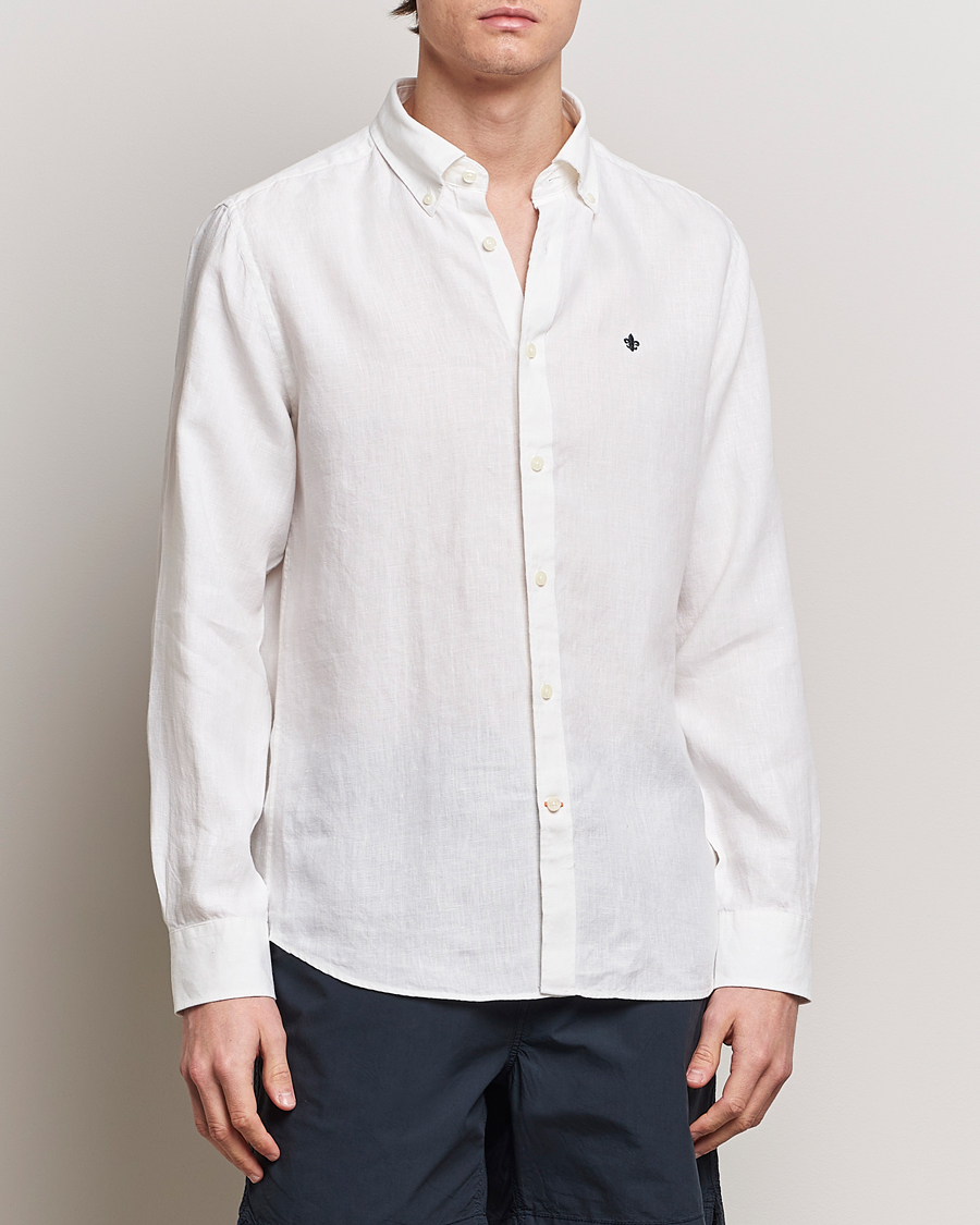 Herre | Preppy Authentic | Morris | Douglas Linen Button Down Shirt White