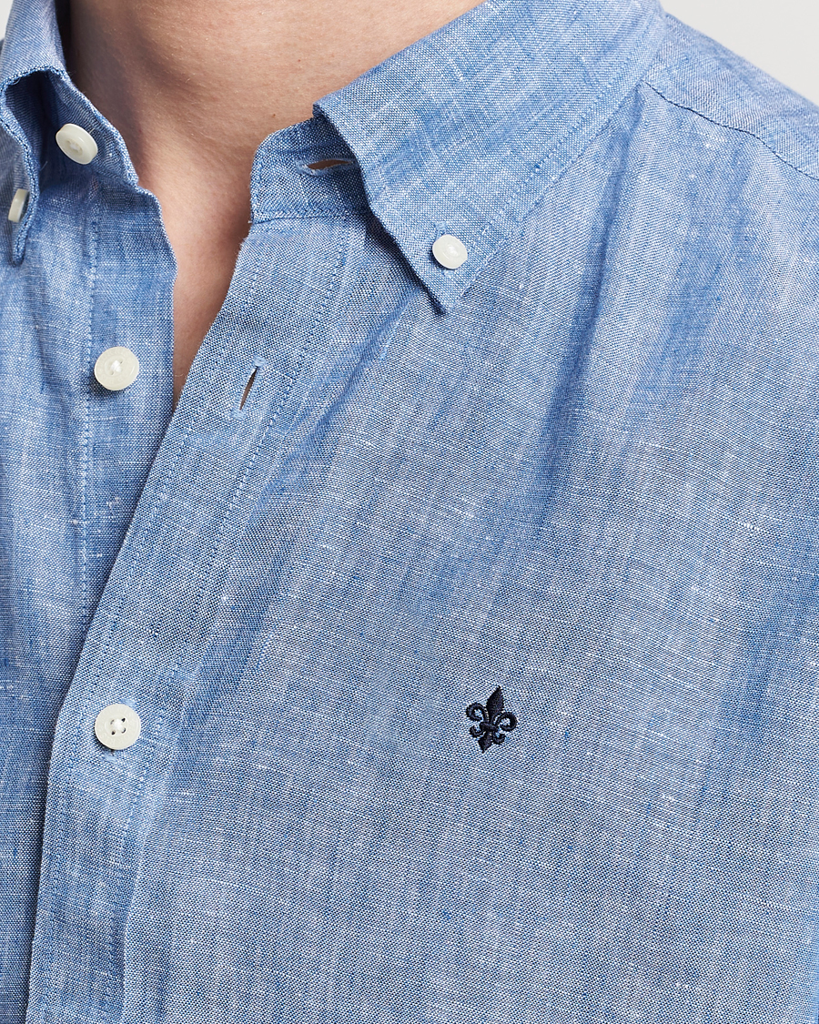 Herre | Skjorter | Morris | Douglas Linen Button Down Shirt Blue
