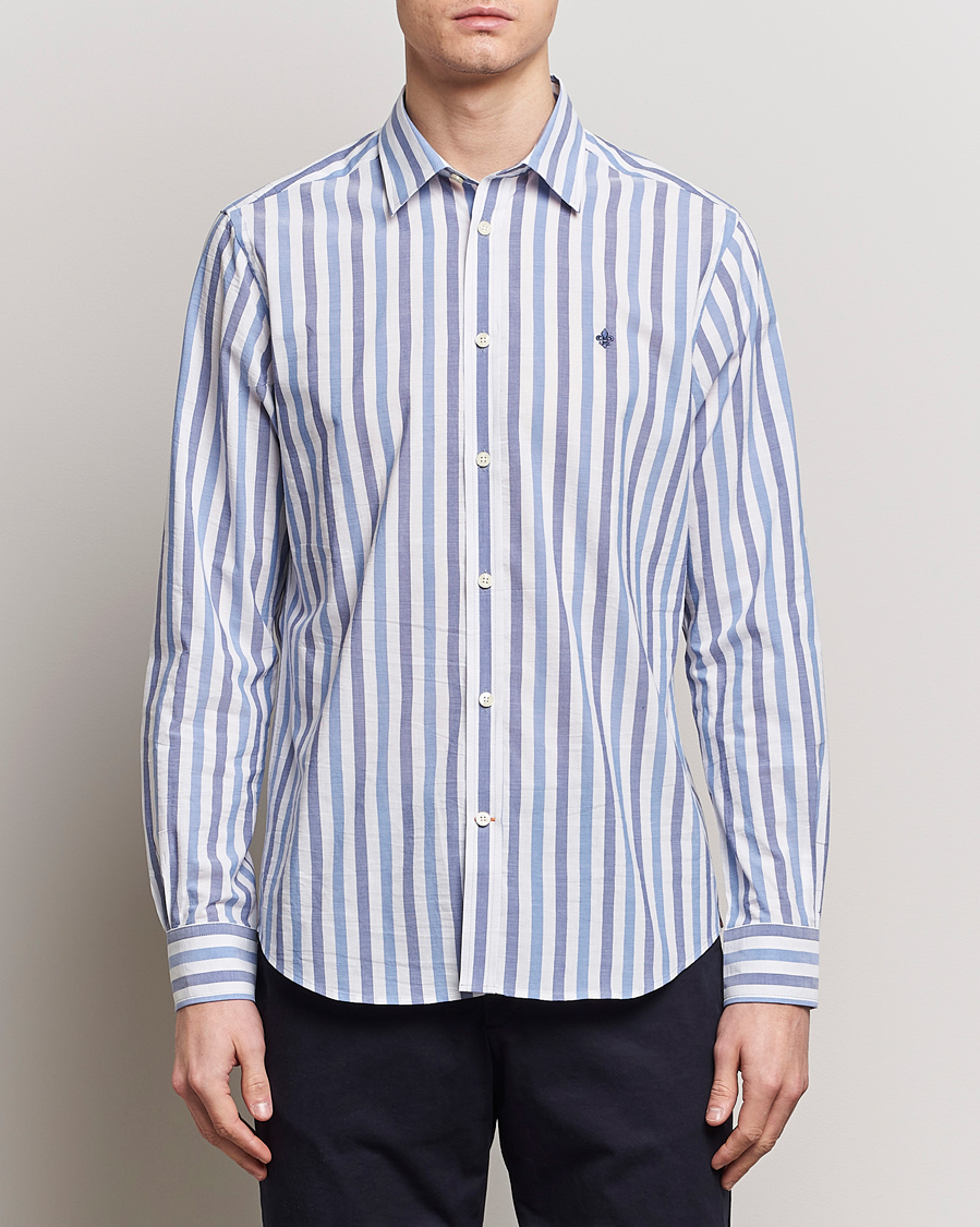 Herre | Casual | Morris | Summer Stripe Shirt Blue
