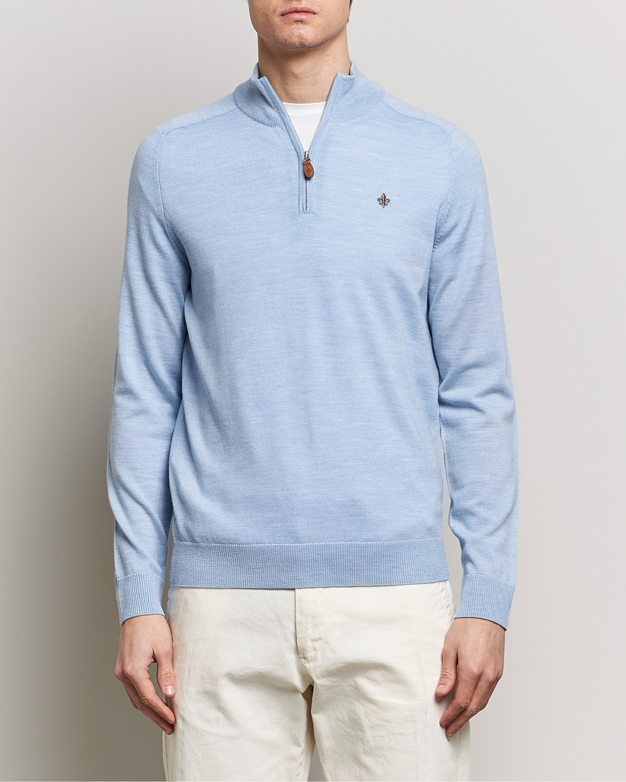 Herre | Loyalitetstilbud | Morris | John Merino Half Zip Light Blue