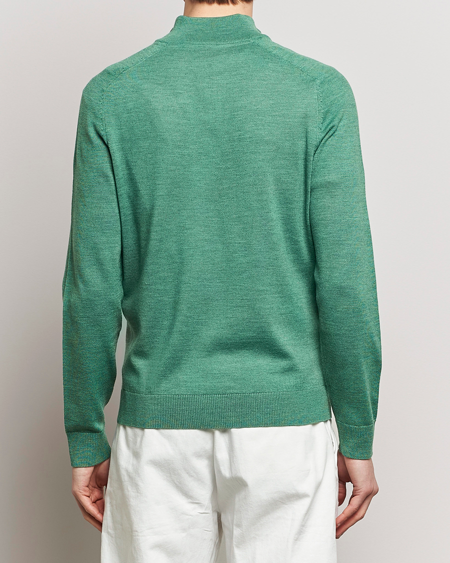 Herre | Trøjer | Morris | John Merino Half Zip Light Green