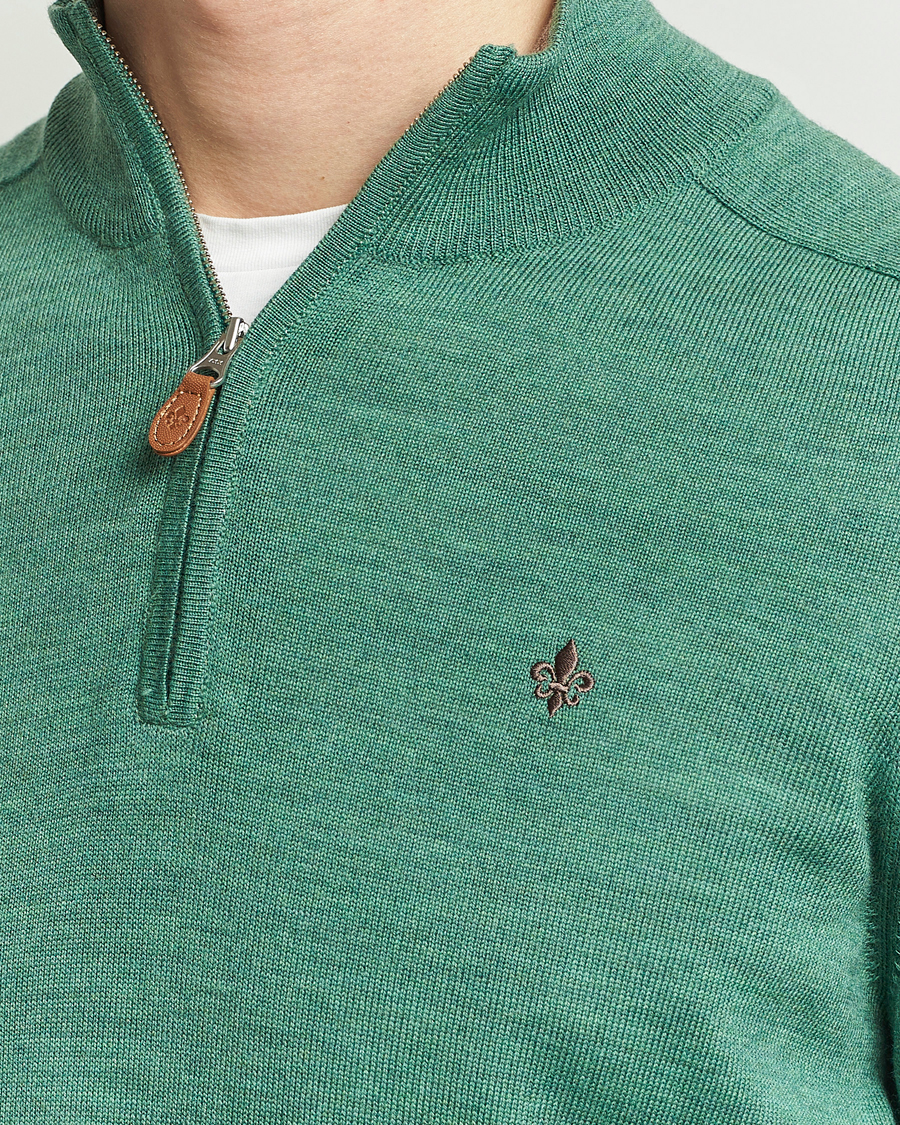 Herre | Trøjer | Morris | John Merino Half Zip Light Green