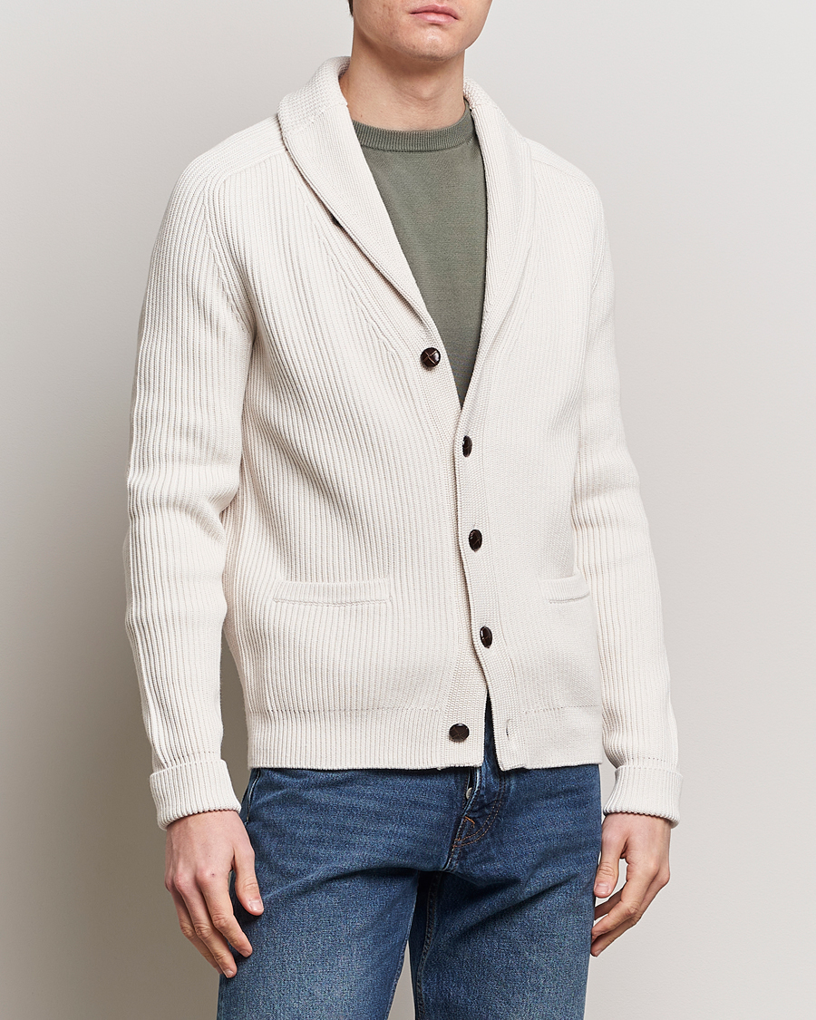 Herre | Trøjer | Morris | Brayden Shawl Cardigan Off White