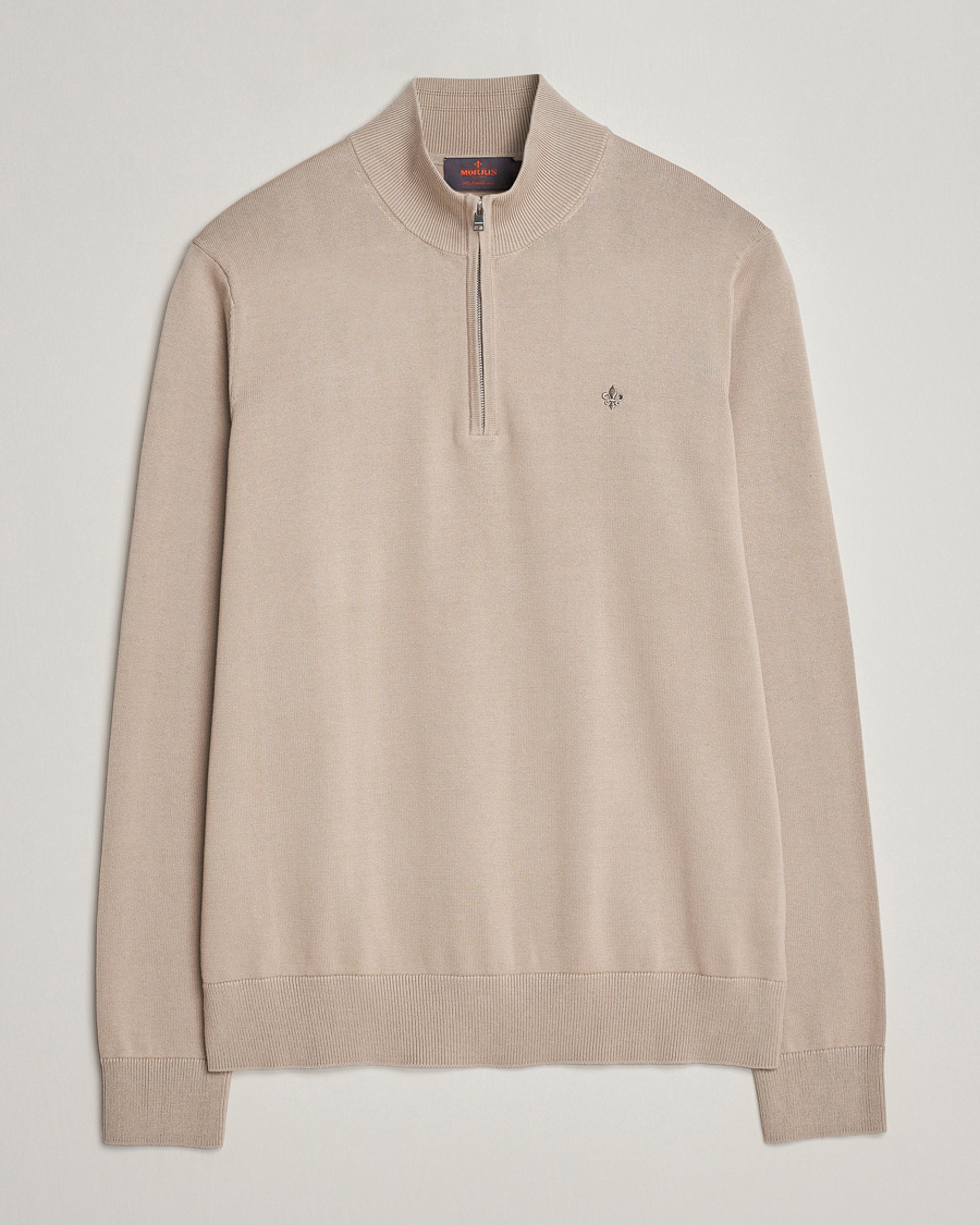 Herre | Trøjer | Morris | Riley Cotton Half Zip Khaki
