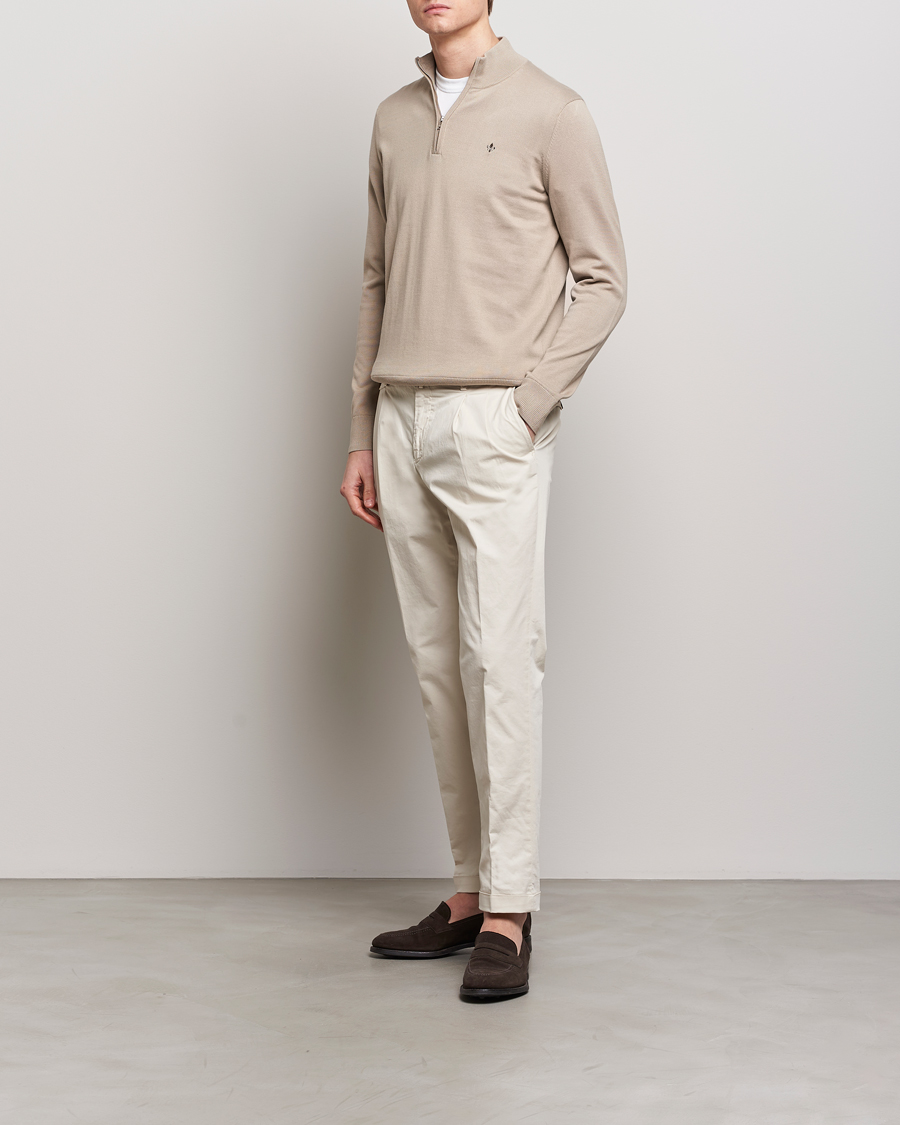 Herre | Trøjer | Morris | Riley Cotton Half Zip Khaki