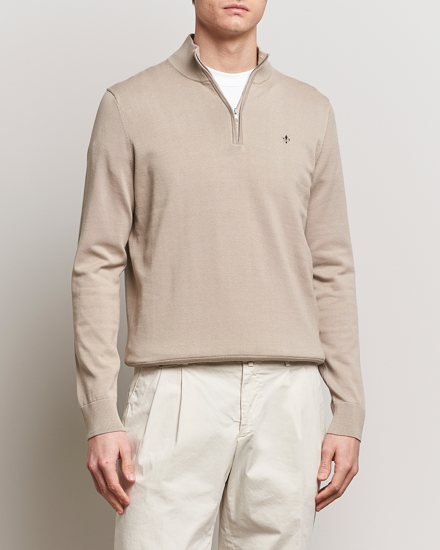 Herre | Half-zip | Morris | Riley Cotton Half Zip Khaki