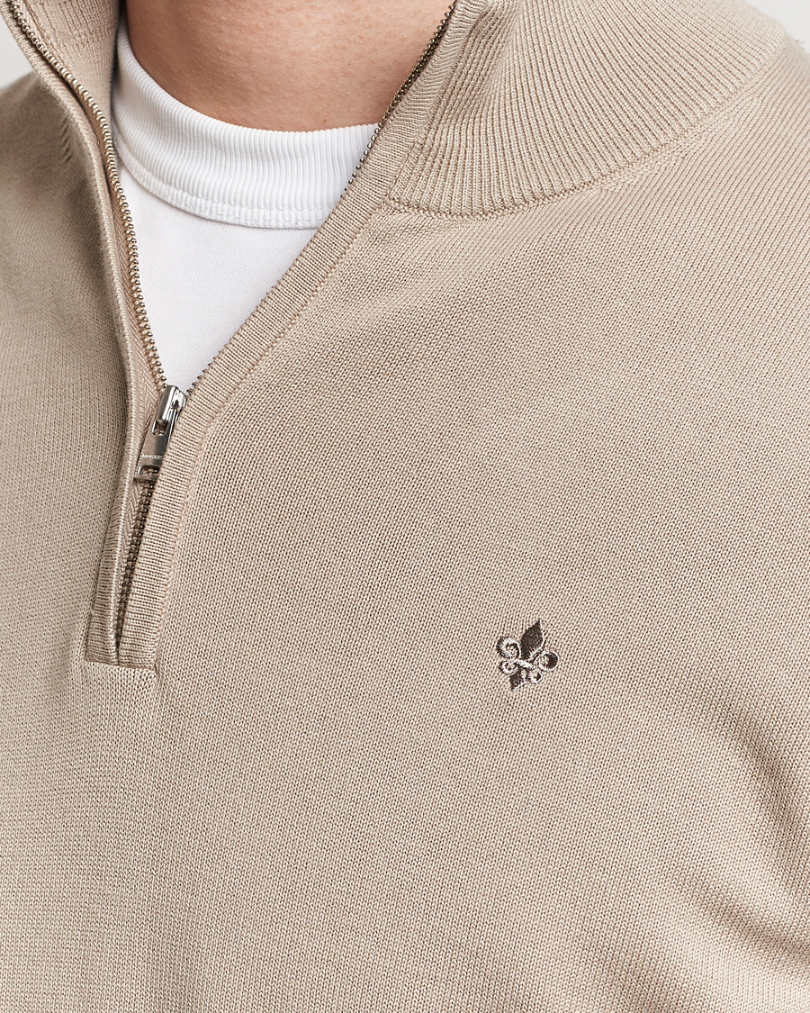 Herre | Trøjer | Morris | Riley Cotton Half Zip Khaki