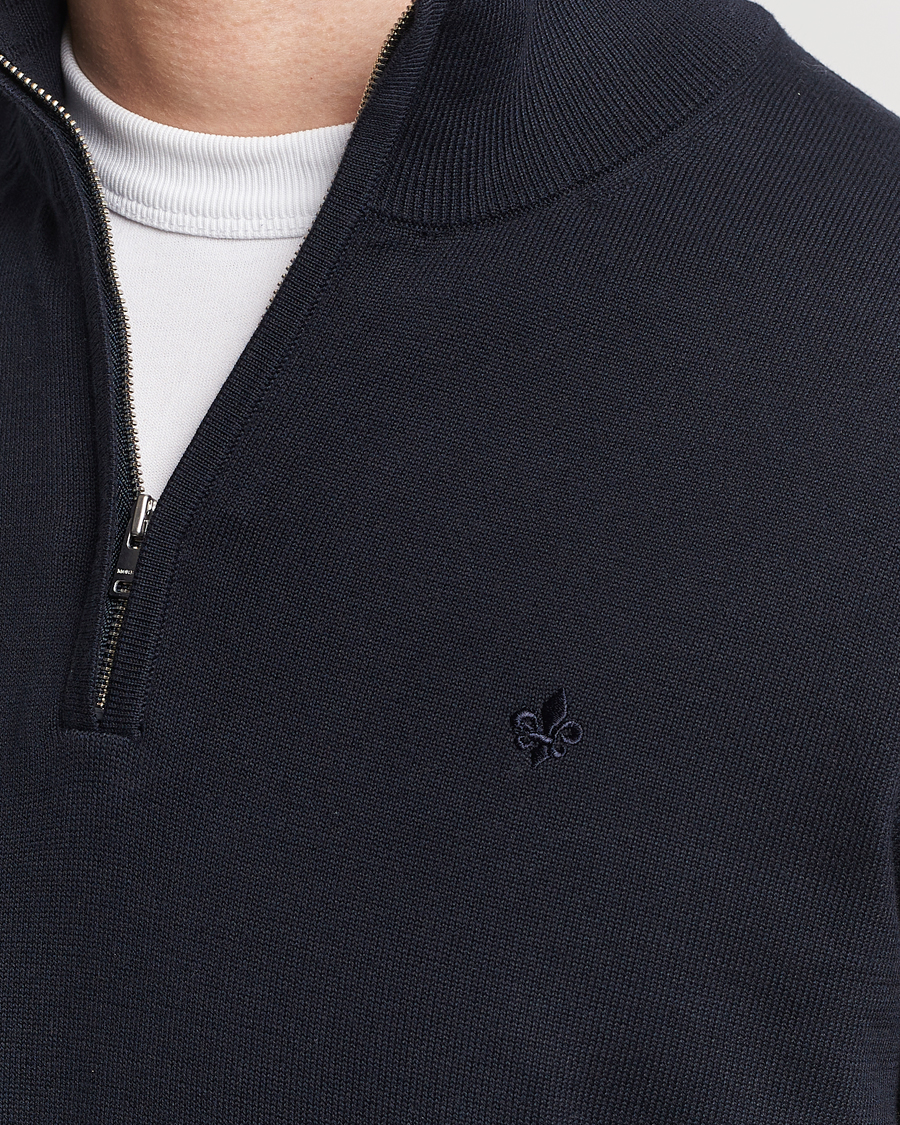 Herre | Trøjer | Morris | Riley Cotton Half Zip Navy