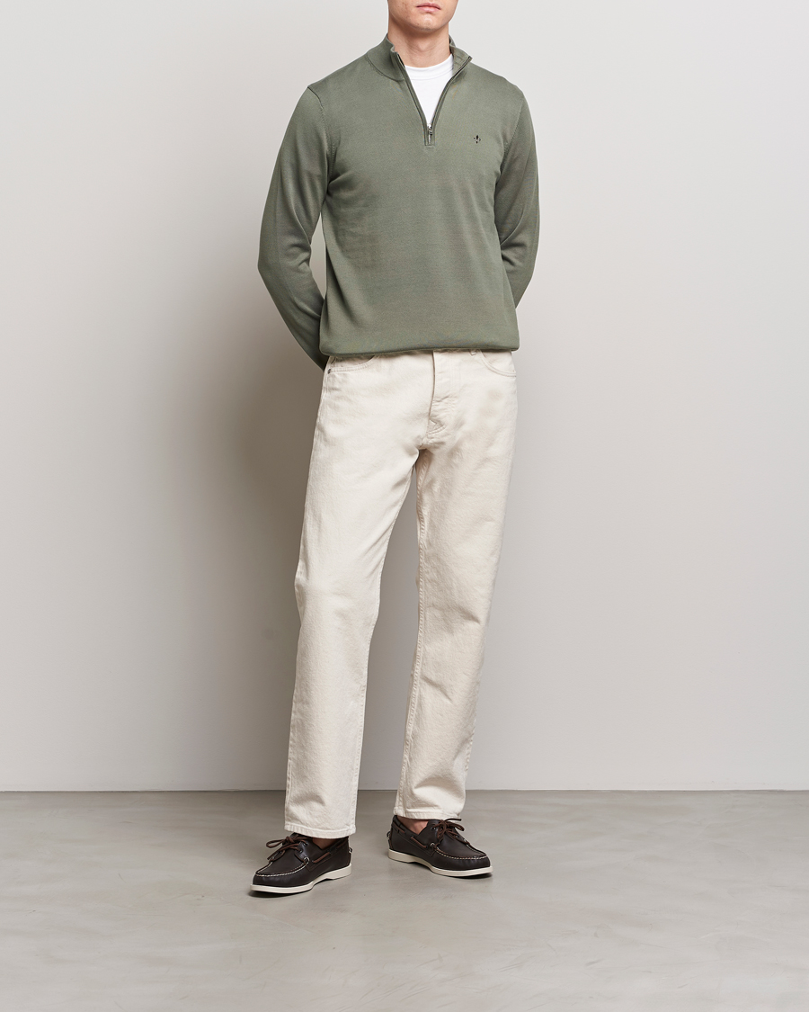 Herre | Trøjer | Morris | Riley Cotton Half Zip Green