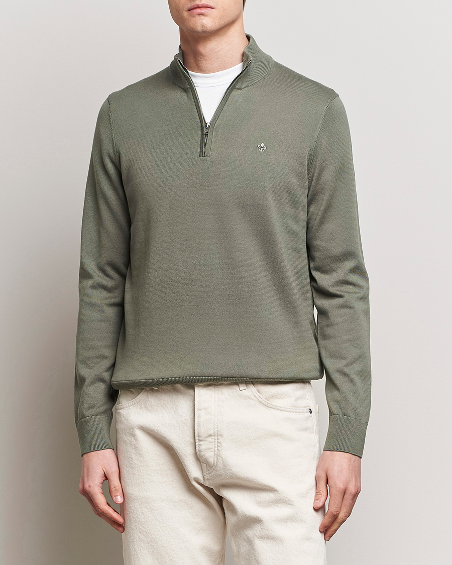Herre | Trøjer | Morris | Riley Cotton Half Zip Green
