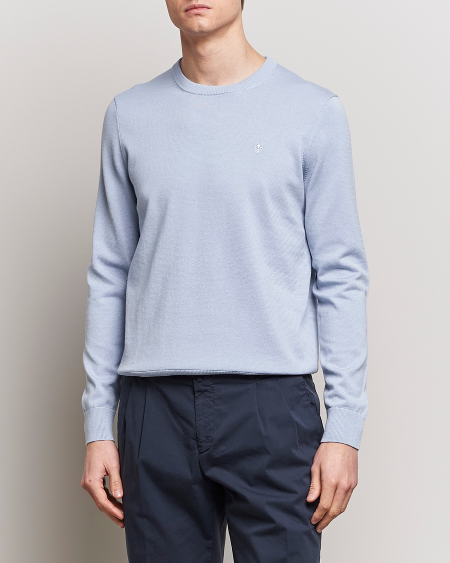 Herre | Udsalg tøj | Morris | Riley Cotton Crew Neck Pullover Light Blue