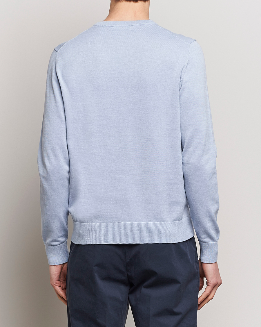 Herre | Trøjer | Morris | Riley Cotton Crew Neck Pullover Light Blue