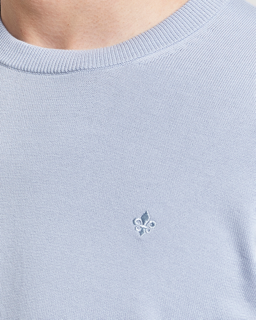 Herre | Trøjer | Morris | Riley Cotton Crew Neck Pullover Light Blue