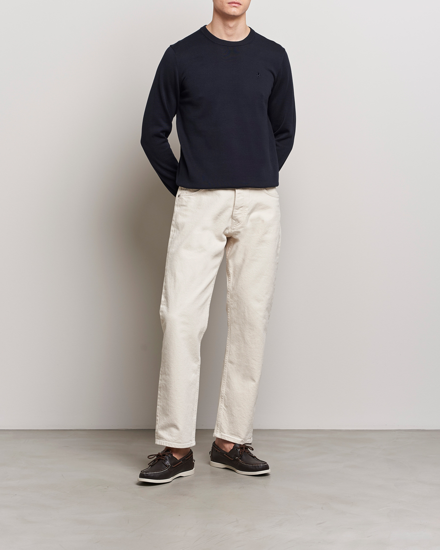 Herre | Trøjer | Morris | Riley Cotton Crew Neck Pullover Old Blue