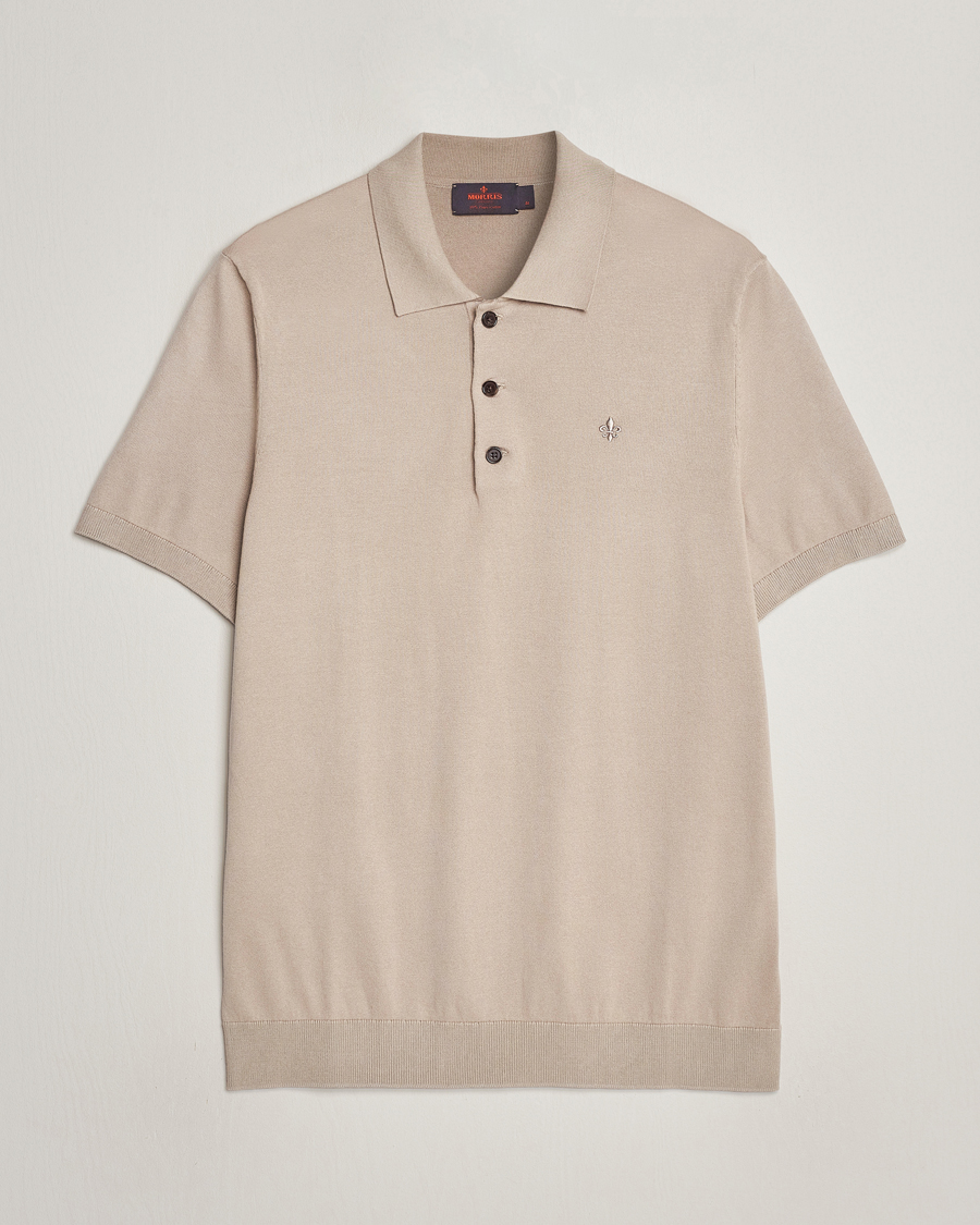 Herre | Trøjer | Morris | Cenric Cotton Knitted Short Sleeve Polo Khaki