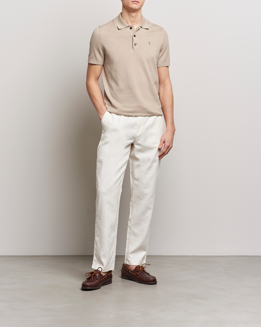 Herre | Trøjer | Morris | Cenric Cotton Knitted Short Sleeve Polo Khaki