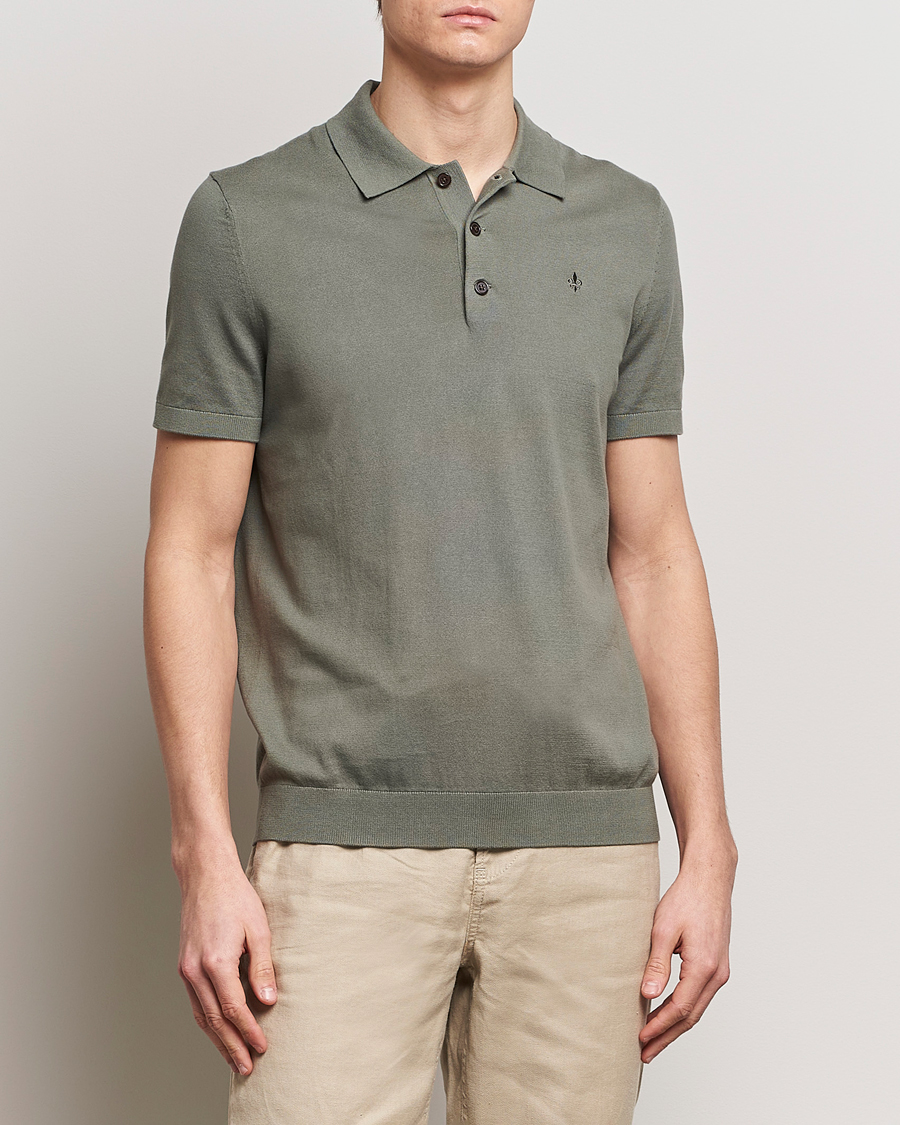 Herre | Afdelinger | Morris | Cenric Cotton Knitted Short Sleeve Polo Green