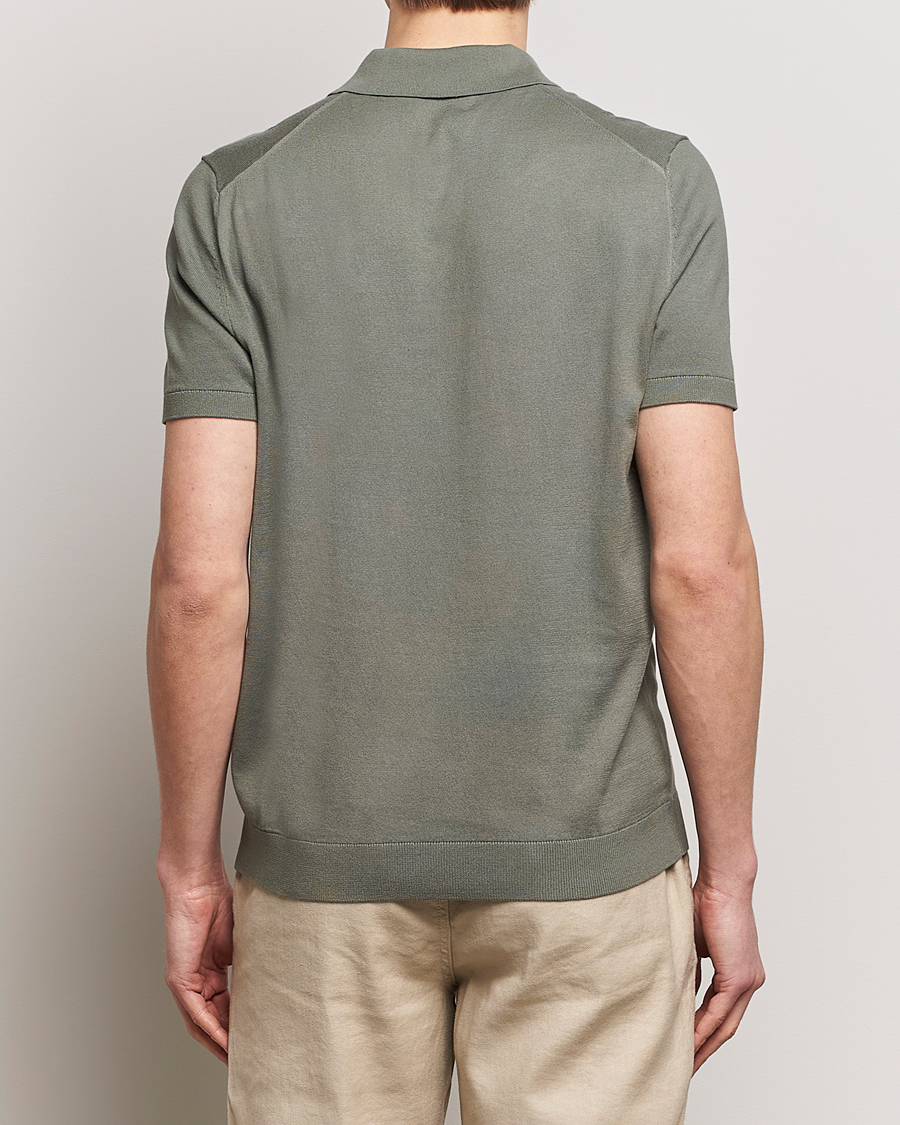 Herre | Trøjer | Morris | Cenric Cotton Knitted Short Sleeve Polo Green