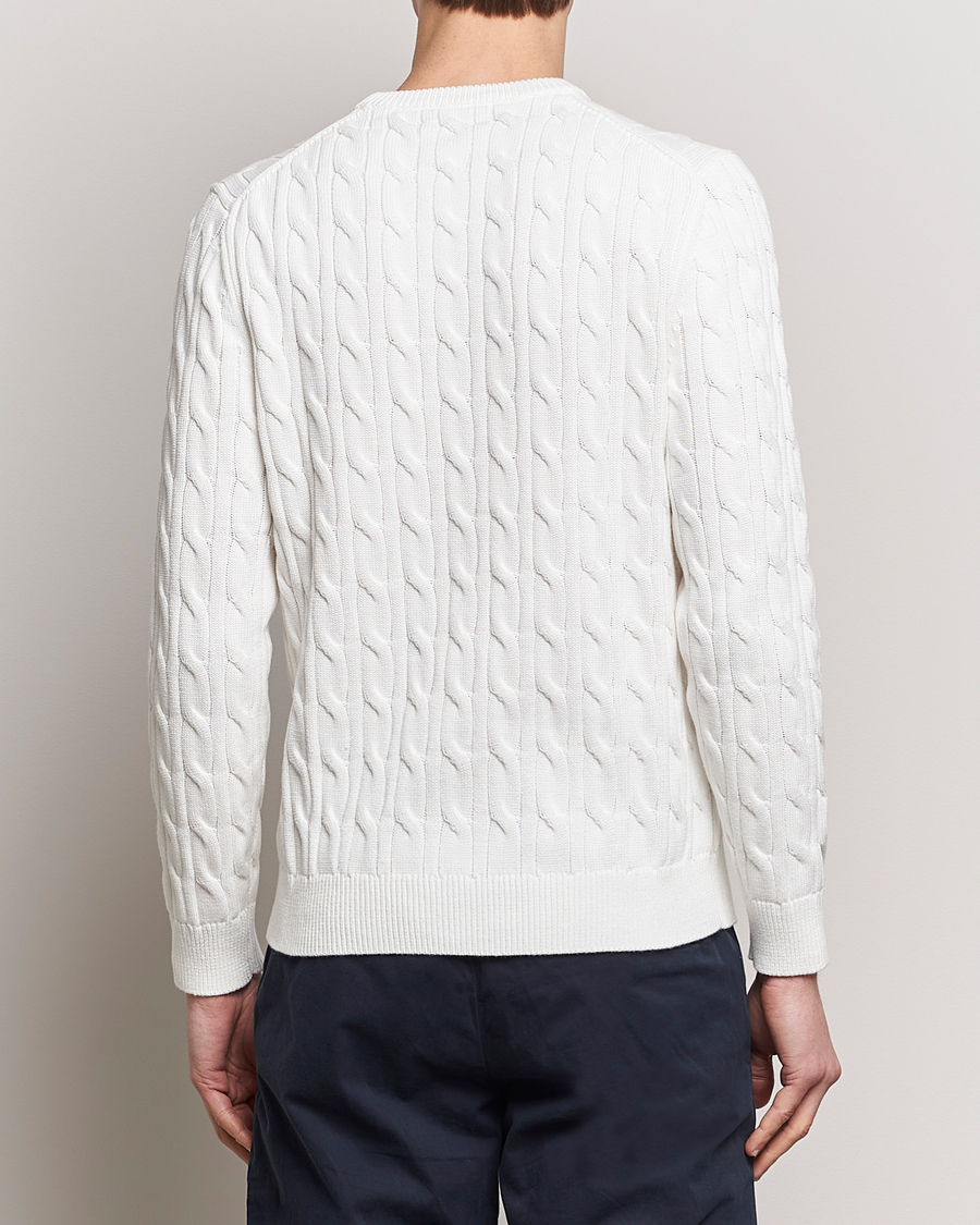 Herre | Trøjer | Morris | Ethan Cotton Cable Crew Neck Off White