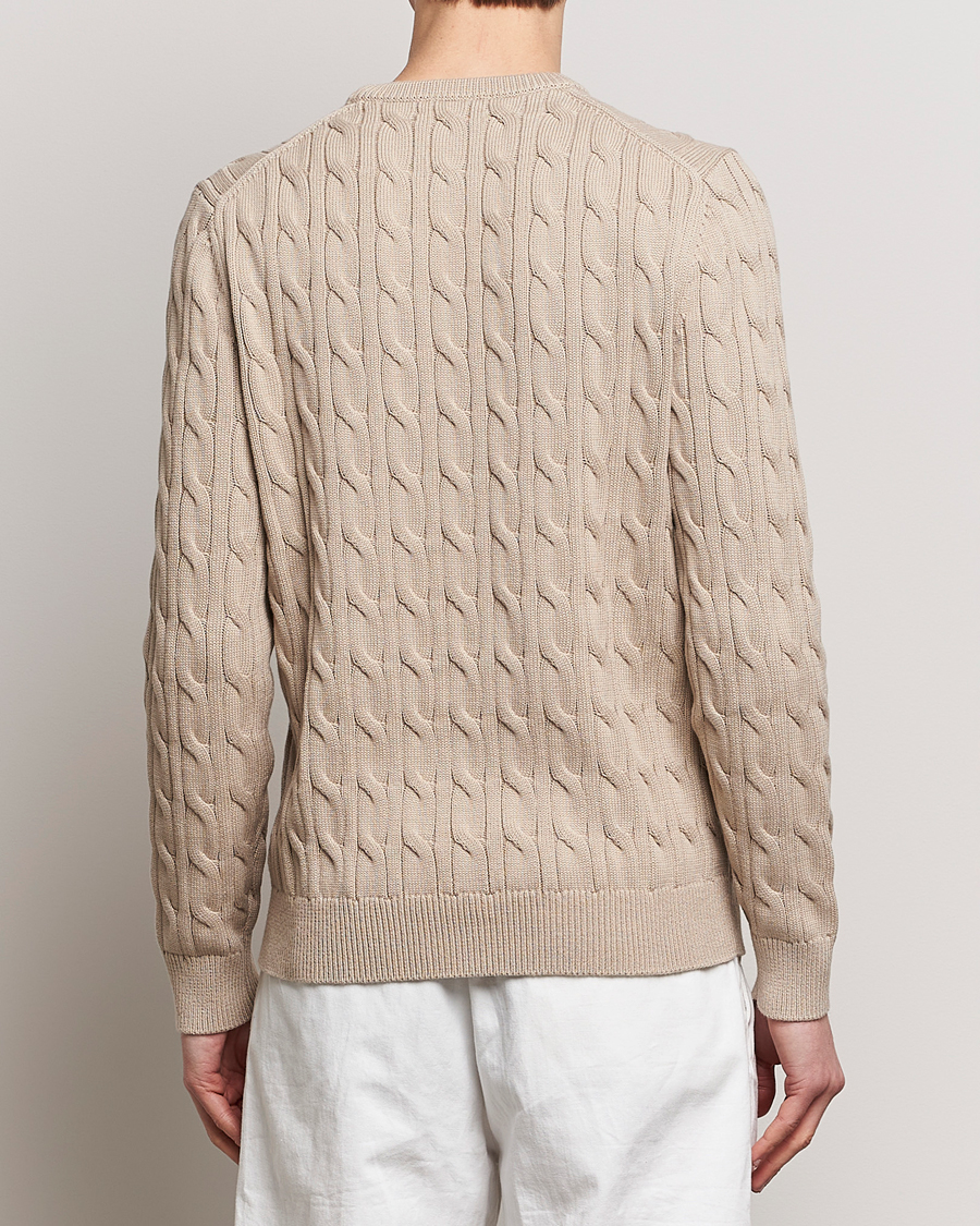 Herre | Trøjer | Morris | Ethan Cotton Cable Crew Neck Khaki