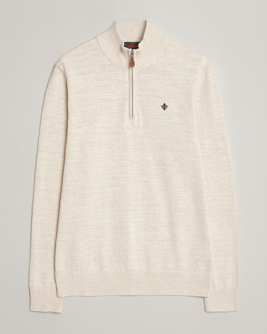 Herre | Trøjer | Morris | Randall Cotton Half Zip Off White