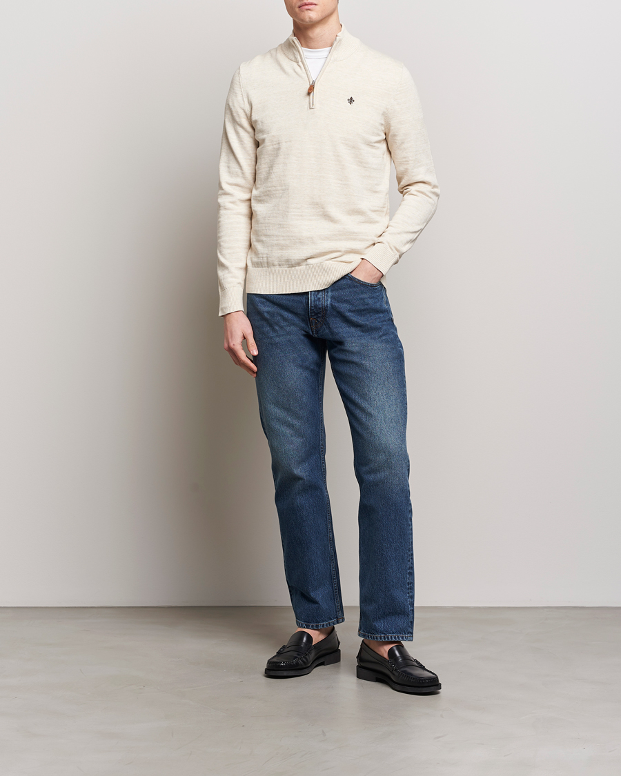 Herre | Trøjer | Morris | Randall Cotton Half Zip Off White