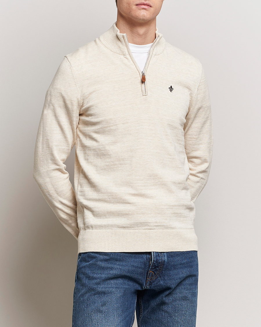 Herre | Half-zip | Morris | Randall Cotton Half Zip Off White