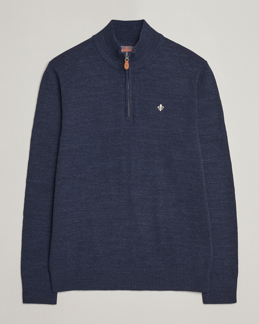 Herre | Trøjer | Morris | Randall Cotton Half Zip Navy