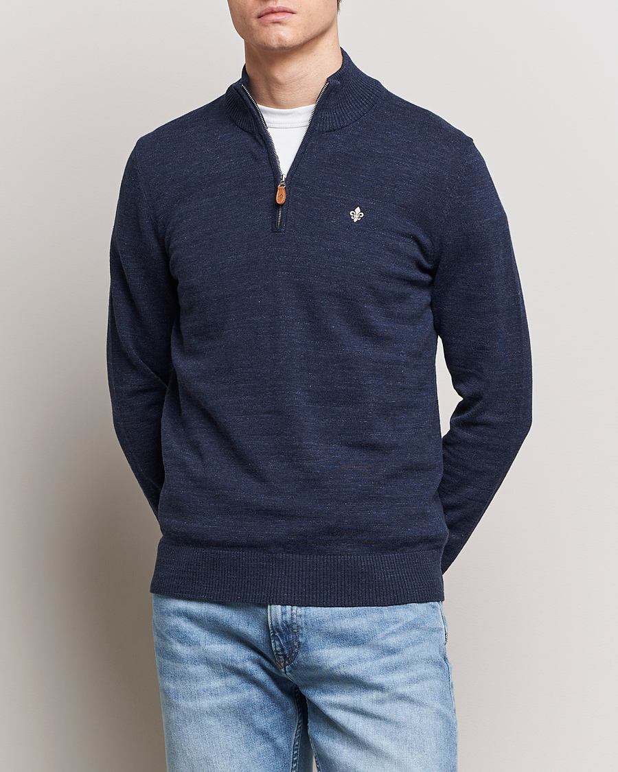 Herre | Trøjer | Morris | Randall Cotton Half Zip Navy