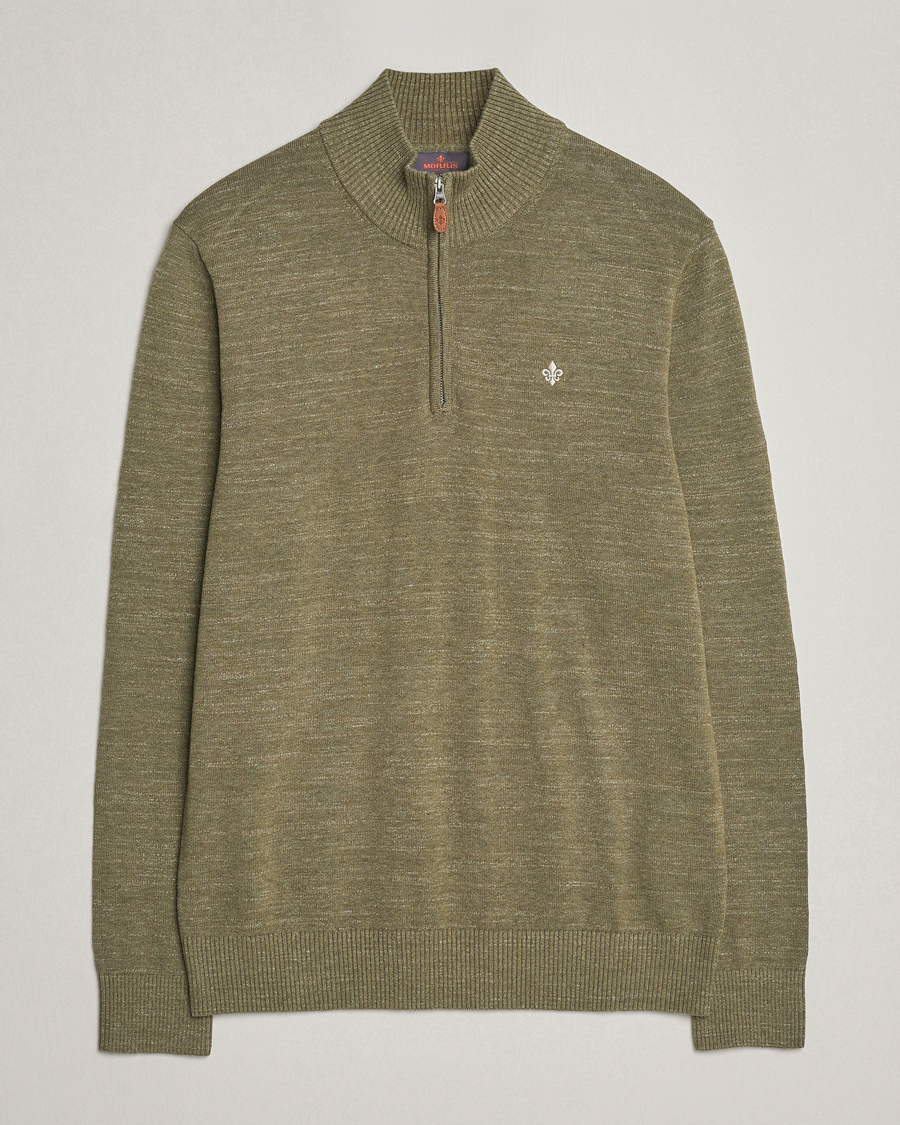 Herre | Trøjer | Morris | Randall Cotton Half Zip Green