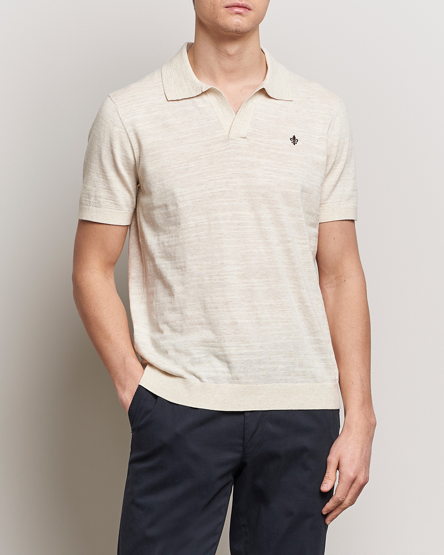 Herre | Kortærmede polotrøjer | Morris | Randall Slub Cotton Resort Polo Off White