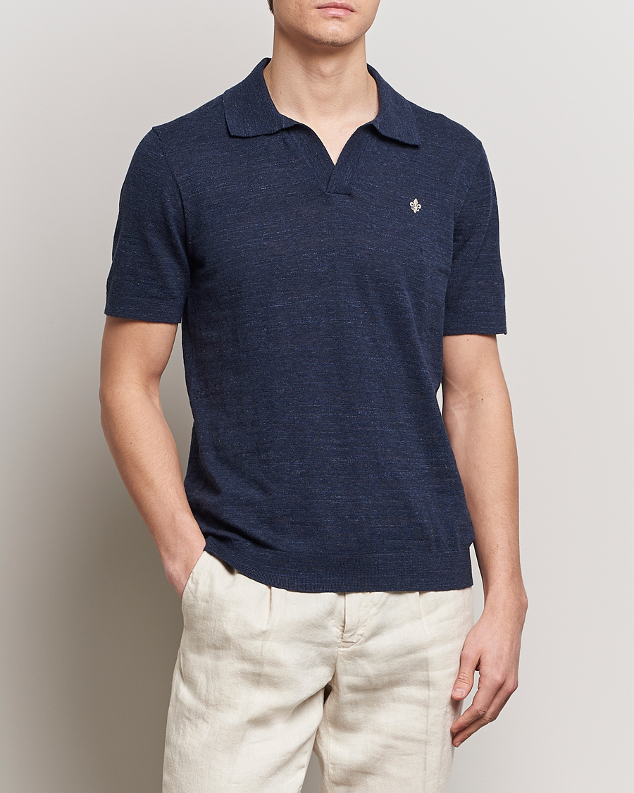 Herre | Morris | Morris | Randall Slub Cotton Resort Polo Navy